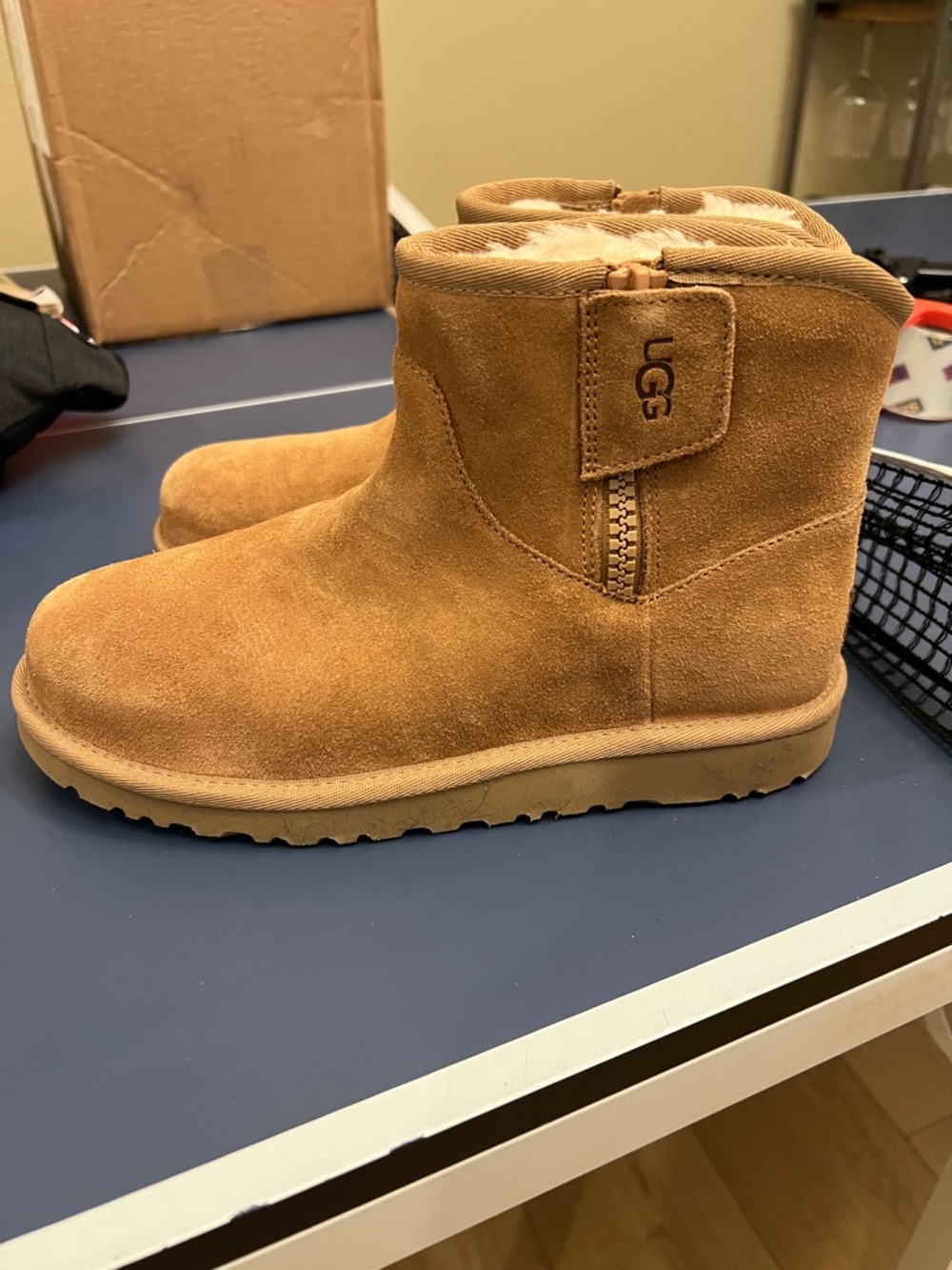 UGG woman’s  Suede Ankle Boots in Chestnut Brown